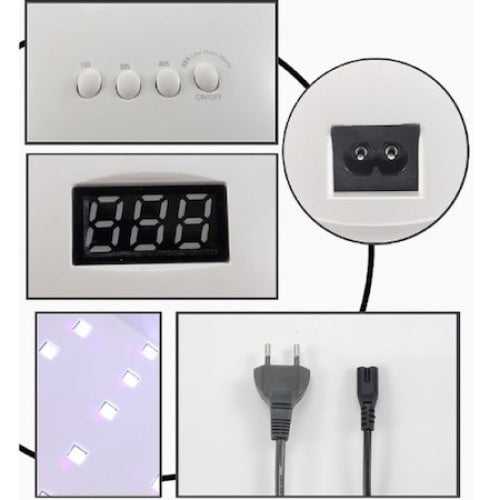 Lampa UV FOXMAG24, pentru manichiura si pedichiura, portabila, 48 W, senzor, alb
