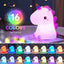 Lampa veghe pentru copii, unicorn, lumini RGB, control tactil, cu 16 culori, baterie incorporata, alb