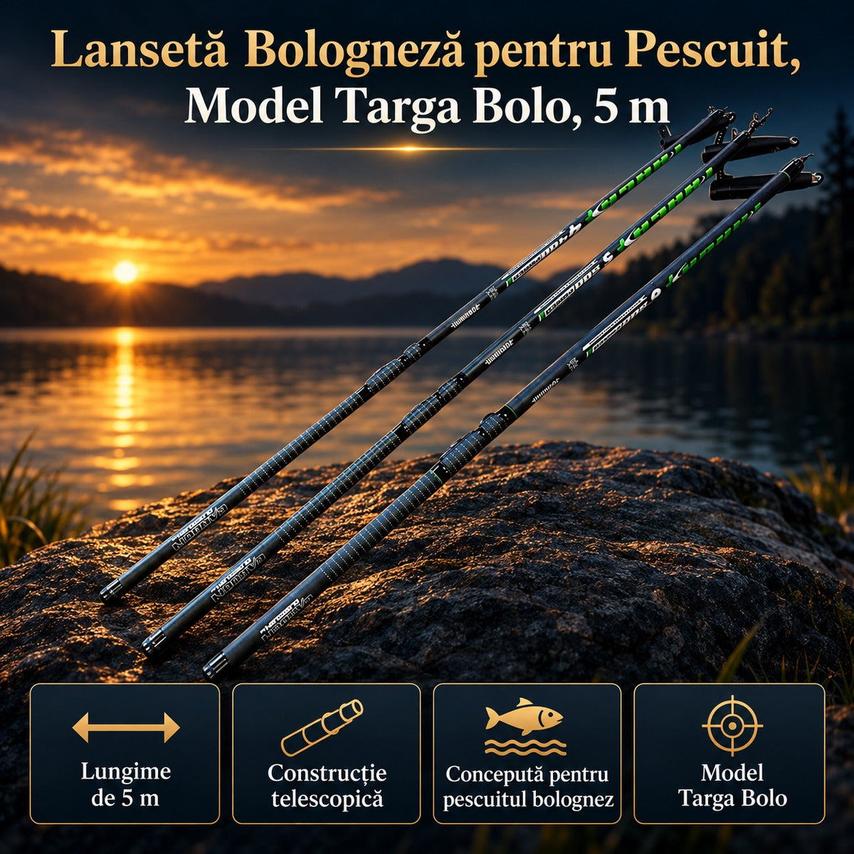 Lansetă Bologneză pentru Pescuit, Model Targa Bolo, 5 m – imagine principală promoțională