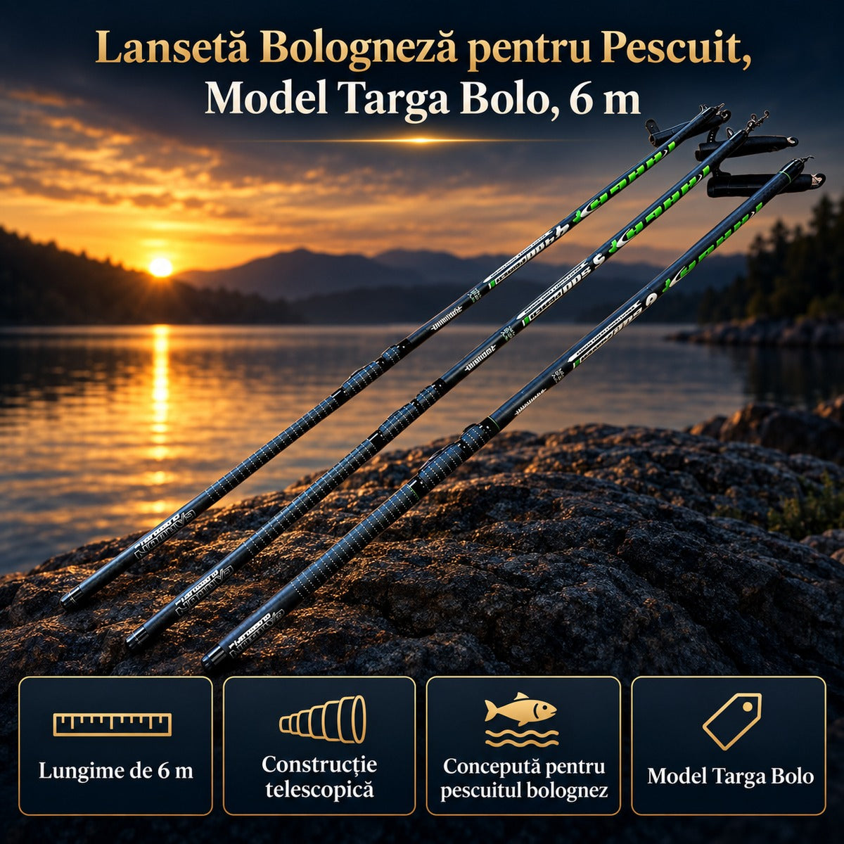 Lansetă Bologneză pentru Pescuit, Model Targa Bolo, 6 m – imagine principală promoțională