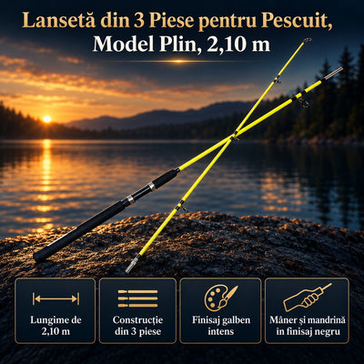 Lansetă din 3 Piese pentru Pescuit, Model Plin, 2,10 m – imagine principală promoțională