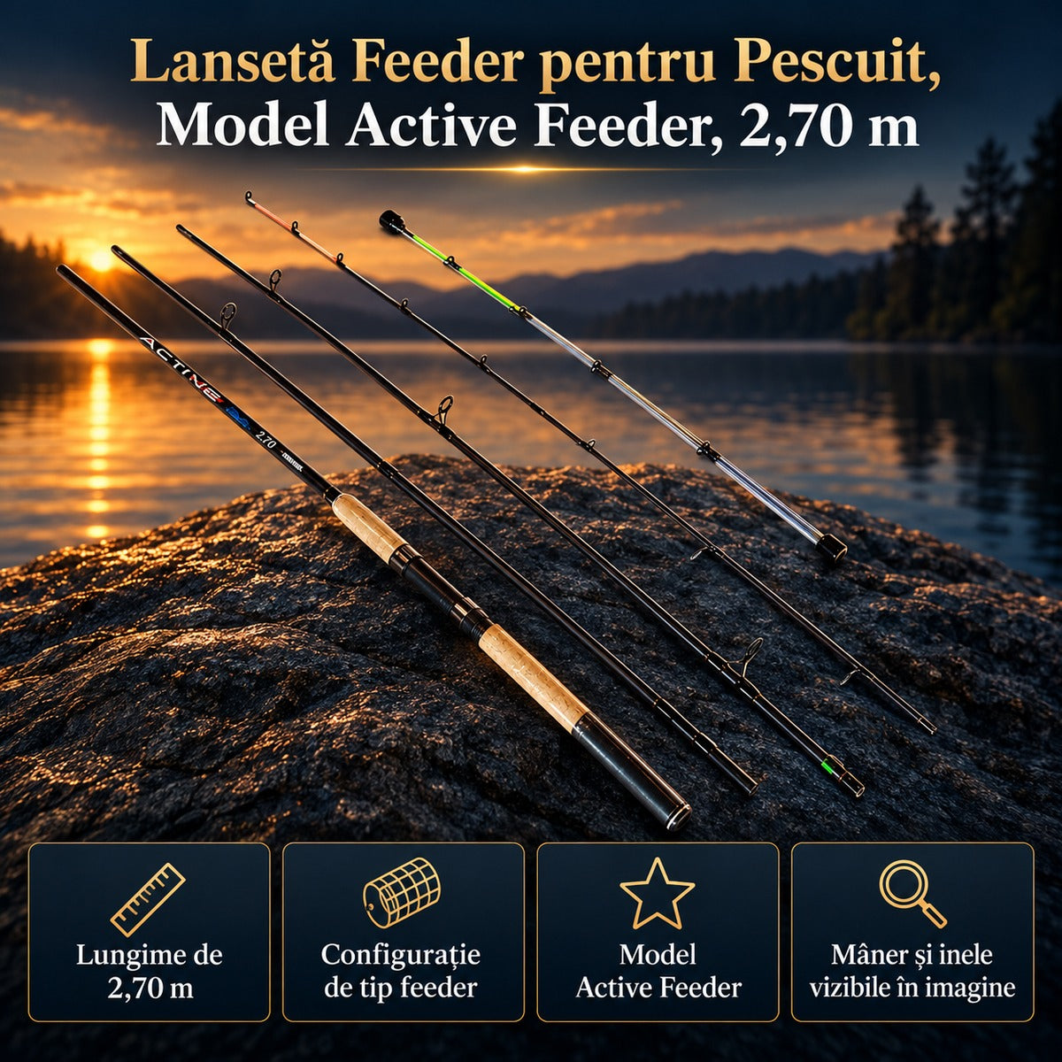 Lansetă Feeder pentru Pescuit, Model Active Feeder, 2,70 m – imagine principală promoțională