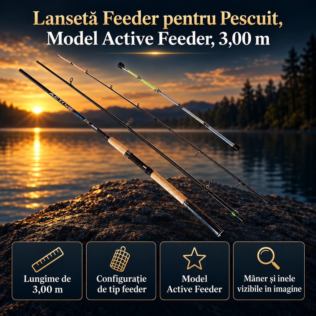 Lansetă Feeder pentru Pescuit, Model Active Feeder, 3,00 m – imagine principală promoțională