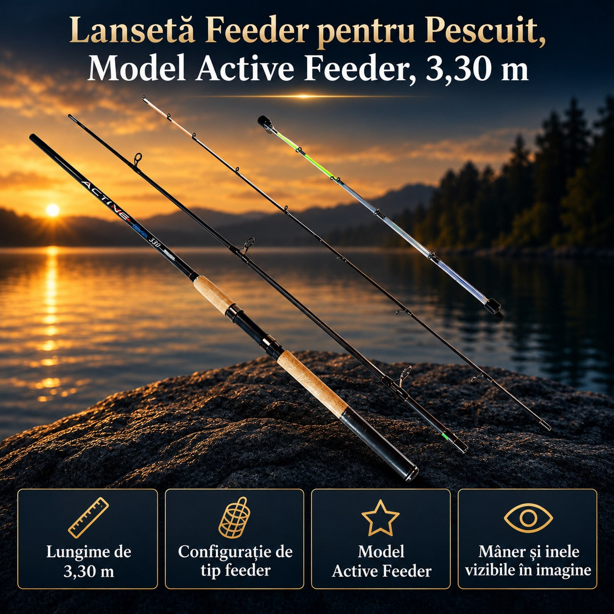 Lansetă Feeder pentru Pescuit, Model Active Feeder, 3,30 m – imagine principală promoțională