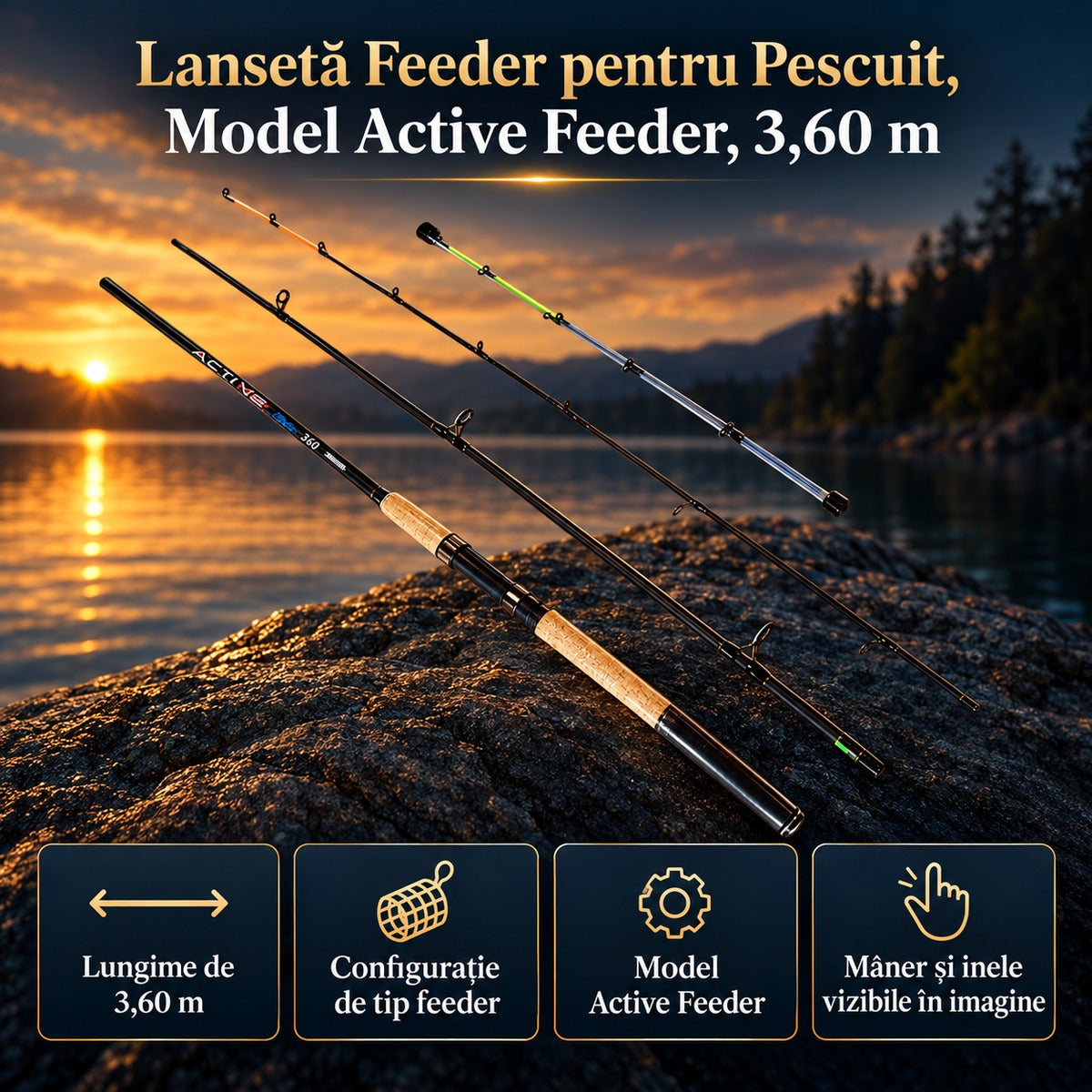 Lansetă Feeder pentru Pescuit, Model Active Feeder, 3,60 m – imagine principală promoțională