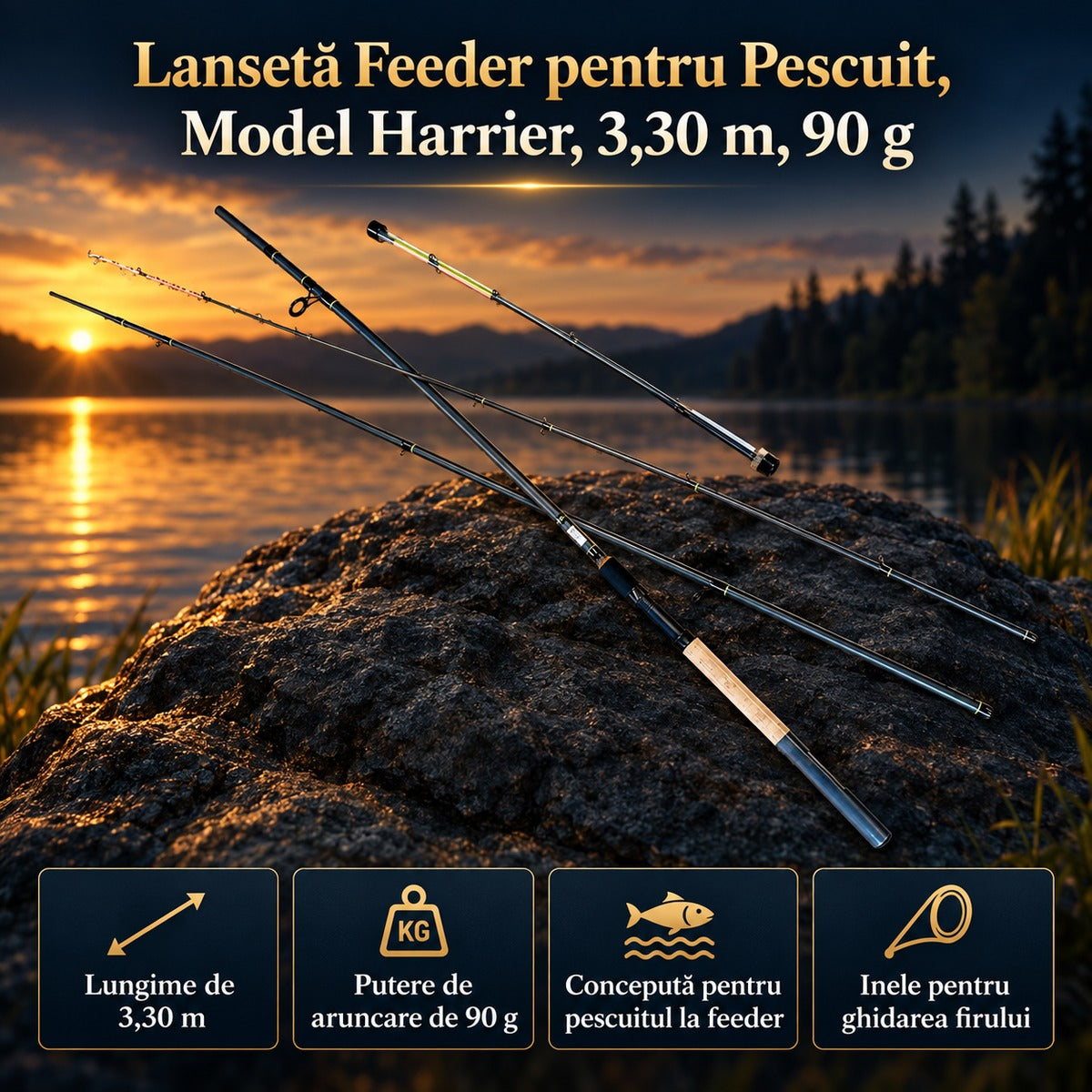 Lansetă Feeder pentru Pescuit, Model Harrier, 3,30 m, 90 g – imagine principală promoțională