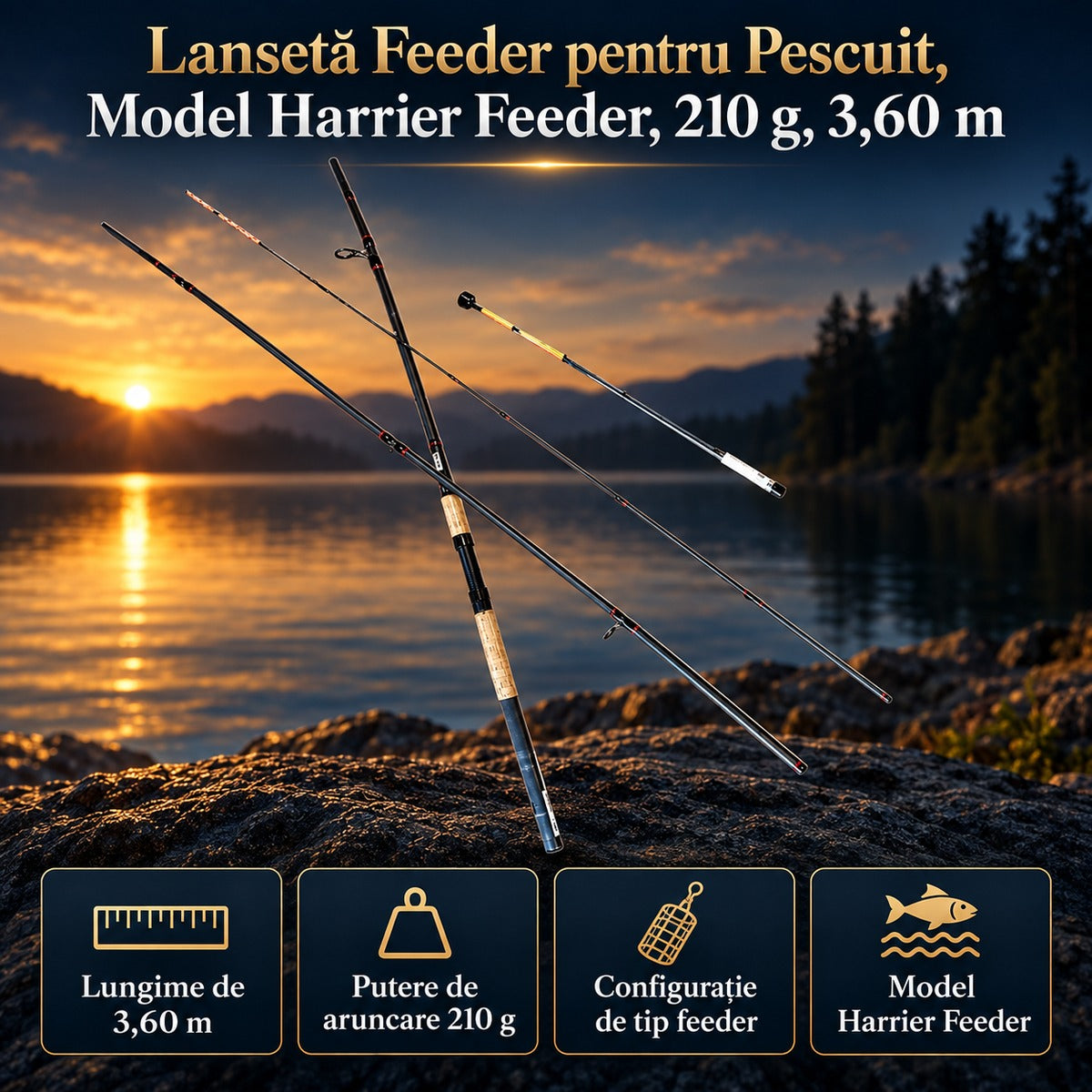 Lansetă Feeder pentru Pescuit, Model Harrier Feeder, 210 g, 3,60 m – imagine principală promoțională