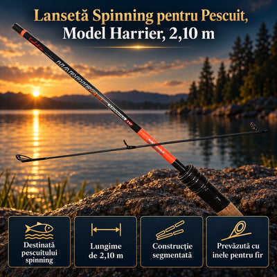 Lansetă Spinning pentru Pescuit, Model Harrier, 2,10 m