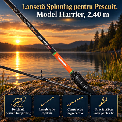 Lansetă Spinning pentru Pescuit, Model Harrier, 2,40 m