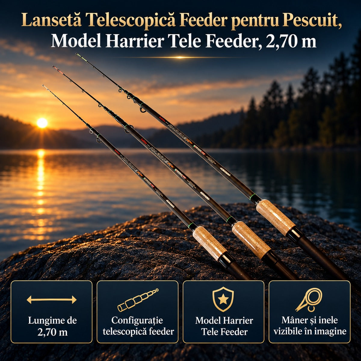 Lansetă Telescopică Feeder pentru Pescuit, Model Harrier Tele Feeder, 2,70 m – imagine principală promoțională