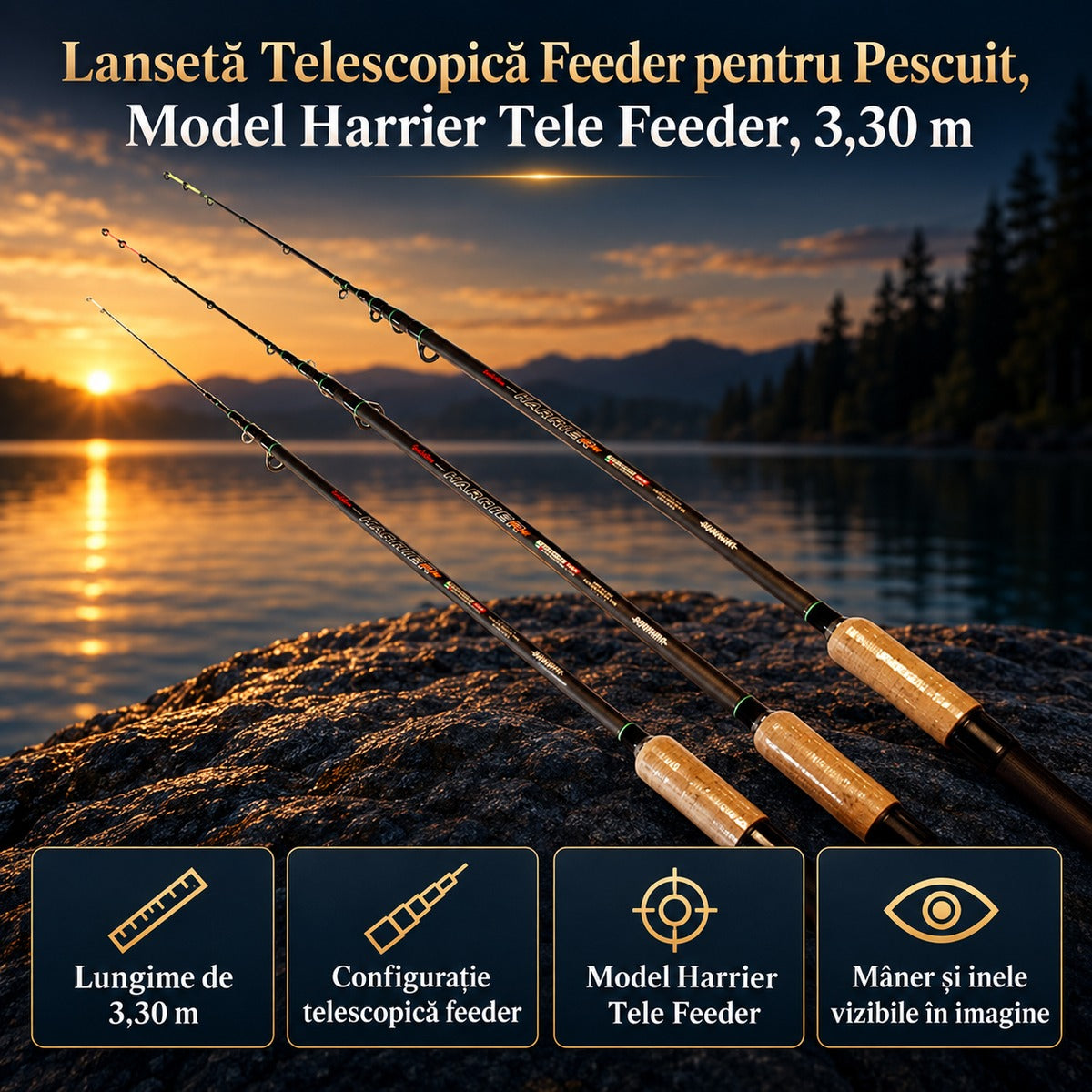 Lansetă Telescopică Feeder pentru Pescuit, Model Harrier Tele Feeder, 3,30 m – imagine principală promoțională