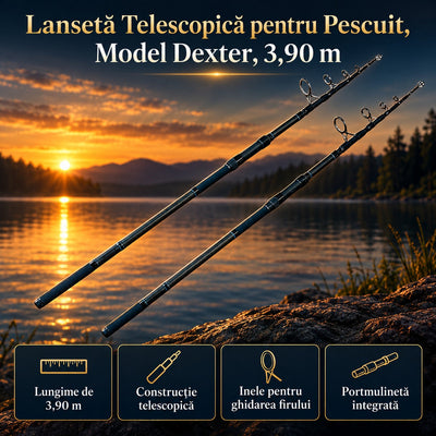 Lansetă Telescopică pentru Pescuit, Model Dexter, 3,90 m – imagine principală promoțională