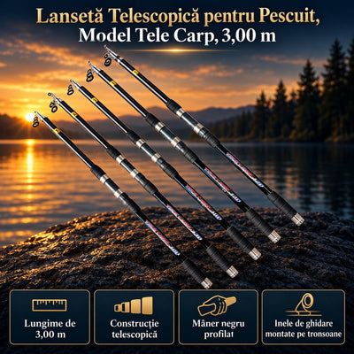 Lansetă Telescopică pentru Pescuit, Model Tele Carp, 3,00 m – imagine principală promoțională
