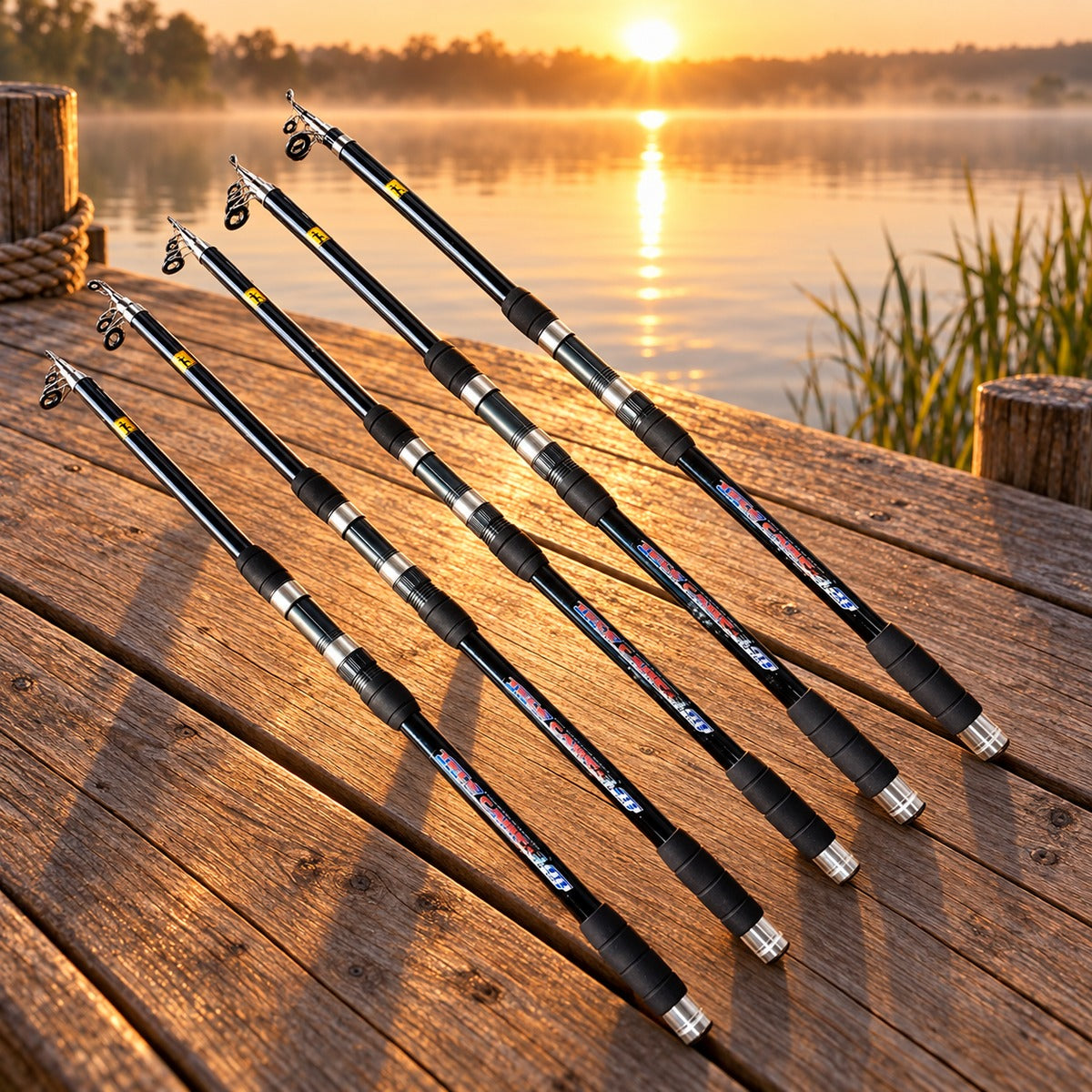 Lansetă Telescopică pentru Pescuit, Model Tele Carp, 3,30 m – imagine comercială în ambient
