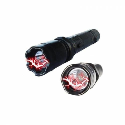 Lanterna cu Electrosoc si Laser FOXMAG24®, Carcasa din Aluminiu, Acumulator Incorporat, Negru