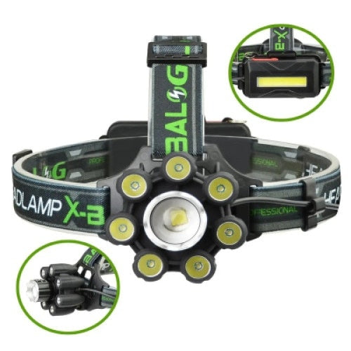 Lanterna De Cap FOXMAG24, Cu 8 LED Si 6 Faze Lumina
