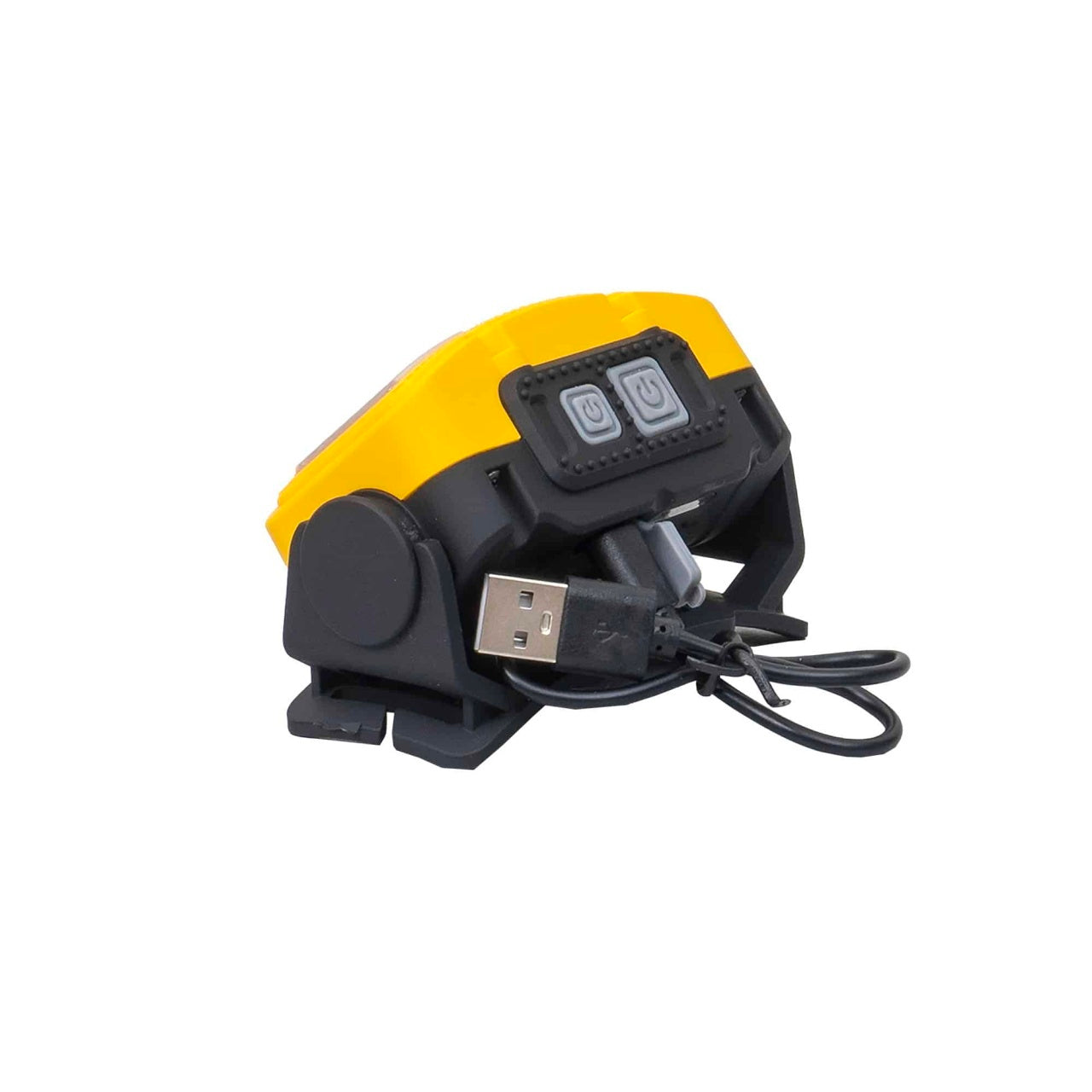 Lanterna de cap galbena cu 8 moduri de iluminat si incarcare USB