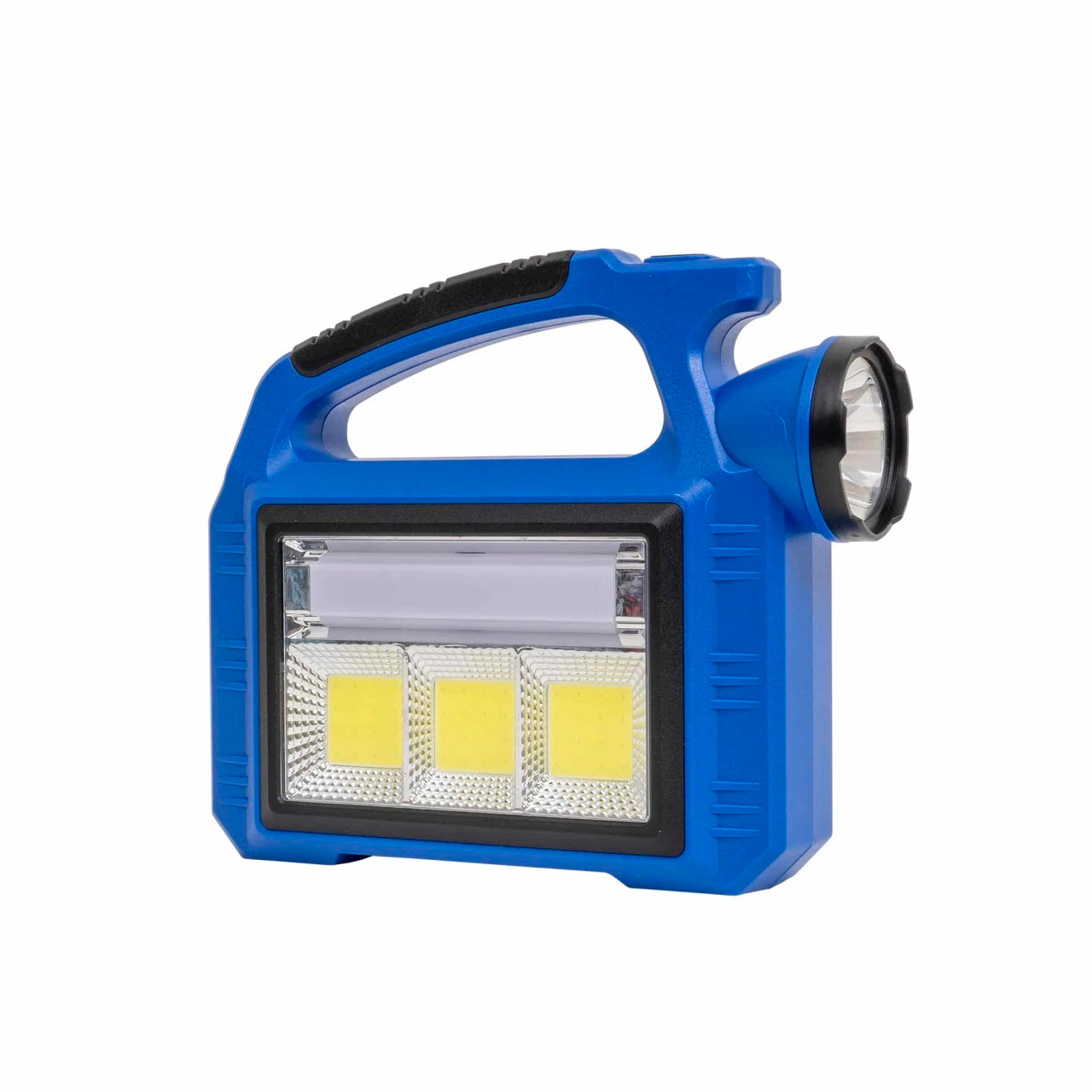 Lanterna de mana cu incarcare solara si USB, 3 moduri luminozitate, albastru