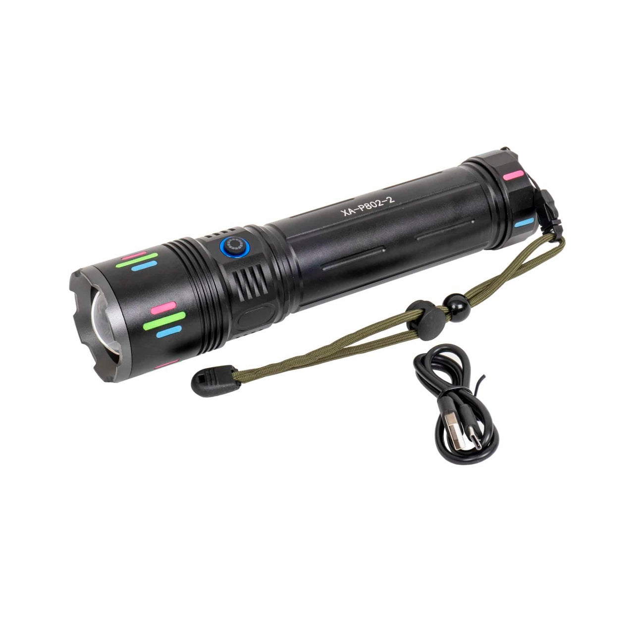 Lanterna de mana LED cu 3 moduri de intensitate si incarcare USB, 23 cm