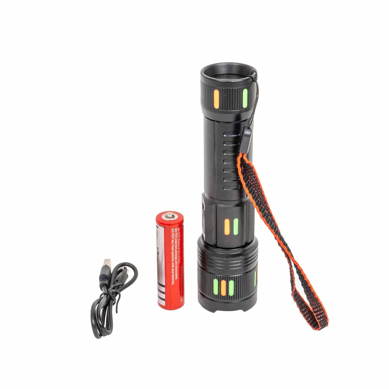 Lanterna de mana LED cu 3 moduri lumina si incarcare USB, 16cm