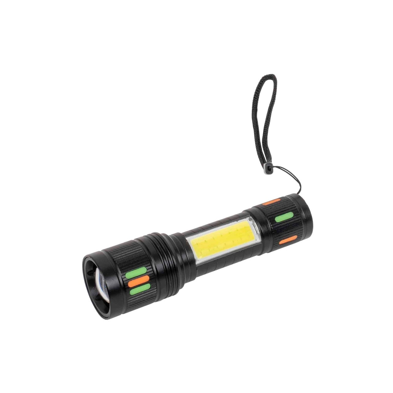 Lanterna de mana LED cu 4 moduri de intensitate si incarcare USB, 13 cm