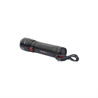 Lanterna de mana LED cu 5 moduri de intensitate si incarcare USB, dimensiuni 22x5.5 cm