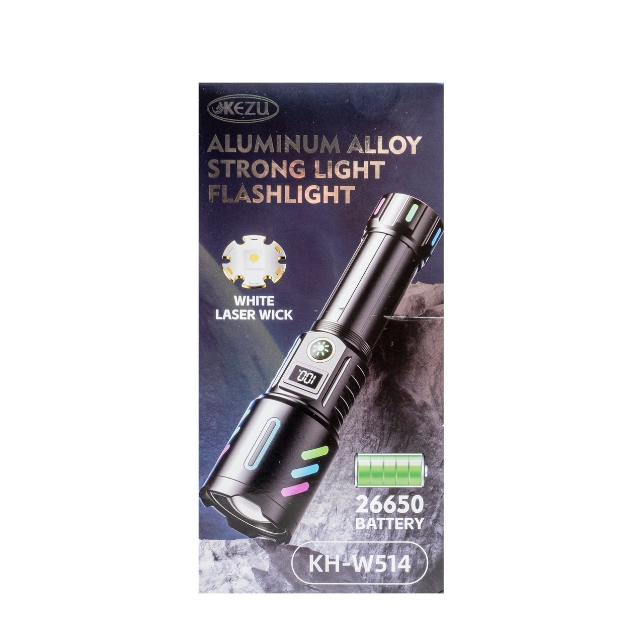 Lanterna de mana LED cu 5 moduri de luminozitate si incarcare USB, 18.5 cm