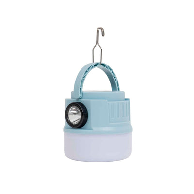 Lanterna LED portabila camping cu incarcare solara si USB, 5 moduri lumina, bleu