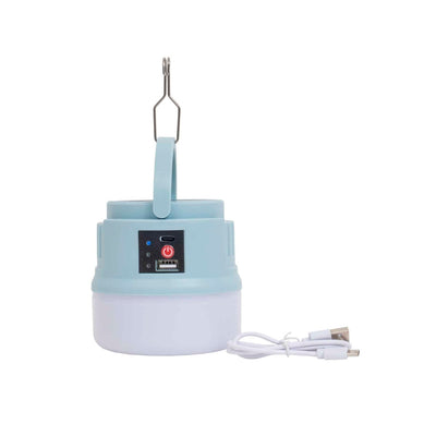 Lanterna LED portabila camping cu incarcare solara si USB, 5 moduri lumina, bleu