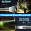 Lanterna LED, reincarcabile USB-C, cu 800 lumeni, cu comutator dublu, 9 moduri, IP65, lumini portabile, rezistente la apa, pentru urgente, camping, gri/galben
