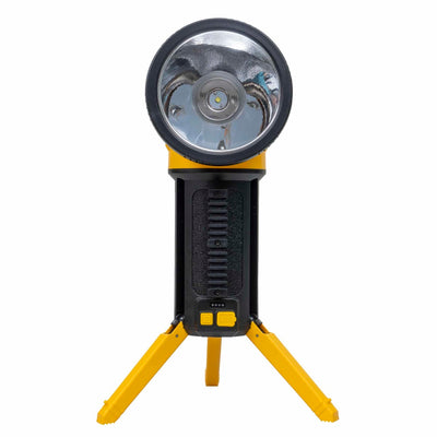 Lanterna proiector LED cu 5 moduri iluminat, suport trepied si maner detasabil