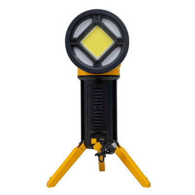 Lanterna proiector LED cu 5 moduri iluminat, suport trepied si maner detasabil