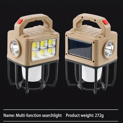 Lanterna solara tip felinar, 2 tipuri de led cu 3 pozitii de luminat, dimensiuni 20X12X12 cm, lumina calda/rece, crem