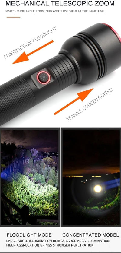 Lanterna tactica cu LED, 1500 ml, 4 moduri, rezistenta la socuri