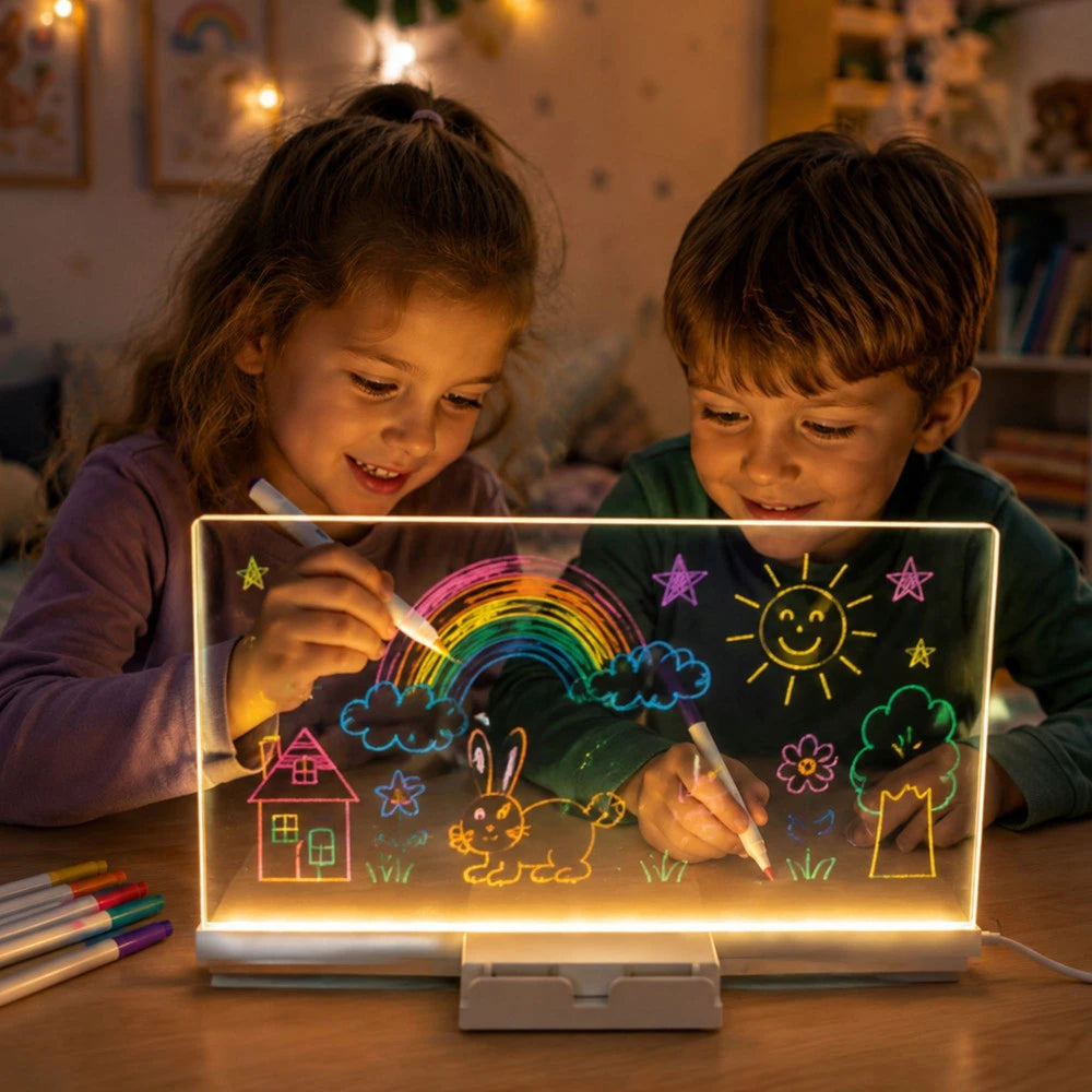 Tablă de scris luminoasă din acril DIY2020, cu markere