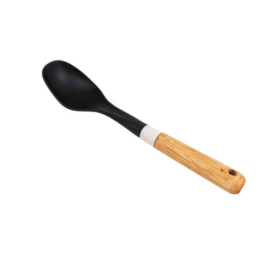 Lingura din plastic cu maner maro, lungime 33 cm