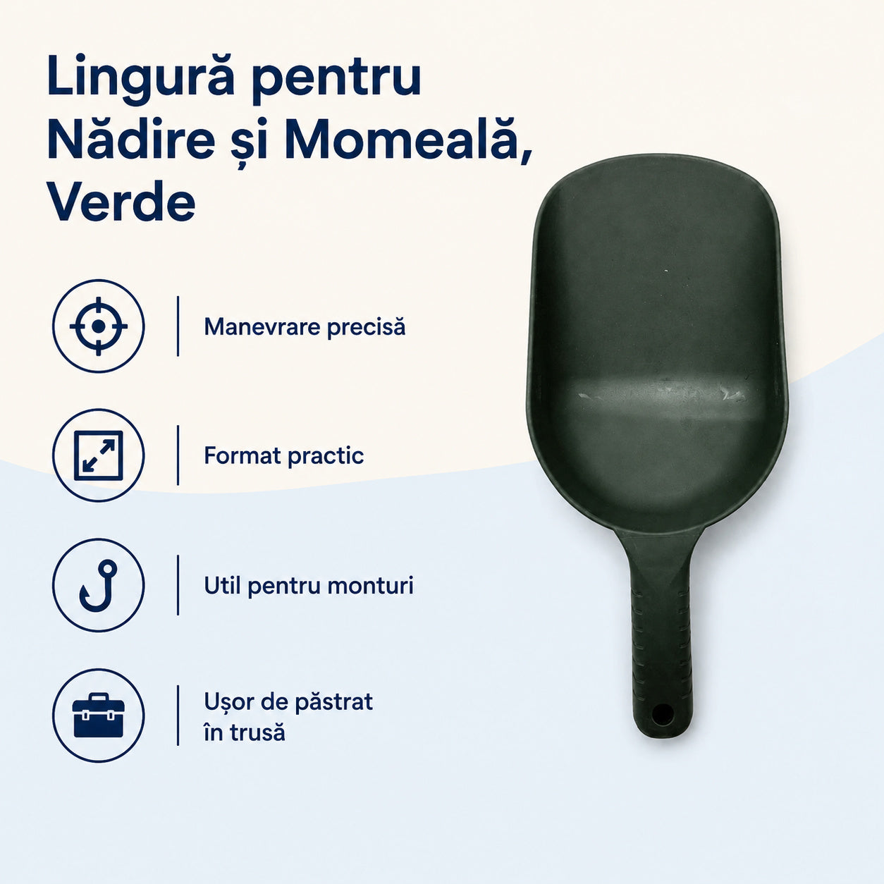 Lingură pentru Nădire și Momeală, Verde – caracteristici