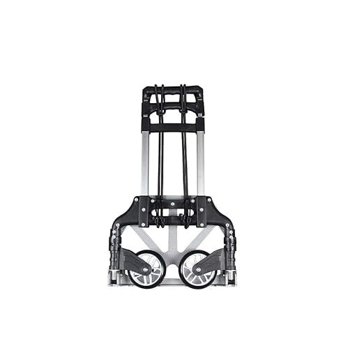 Liza multifunctionala extensibila, pentru carat bagaje si greutati, maxim kg 75, cu 2 roti, din metal, inaltime 63-100 cm, argintiu/negru