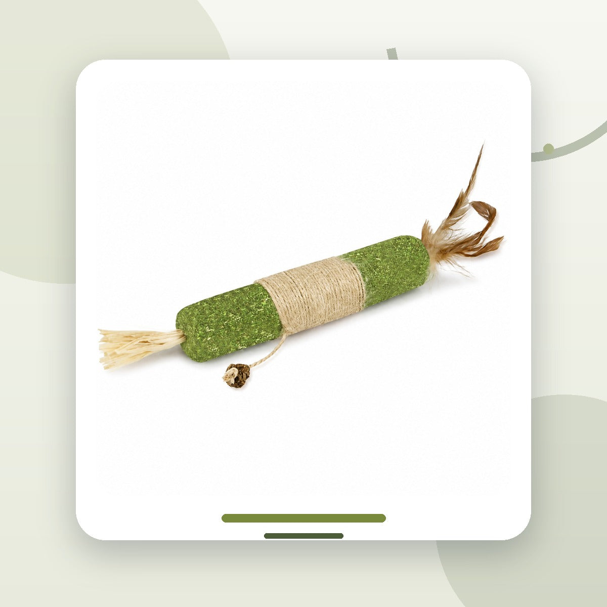 Jucărie de Ros pentru Pisici cu Catnip, Sisal și Pene, Verde / Natural – imagine 2