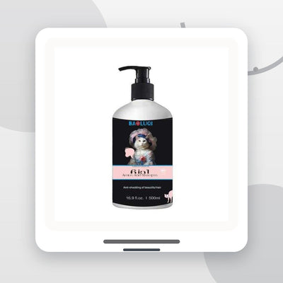 Șampon pentru Pisici BAOLUQI, Îngrijire Anti-Năpârlire, 500 ml, Flacon Negru / Roz – imagine 2