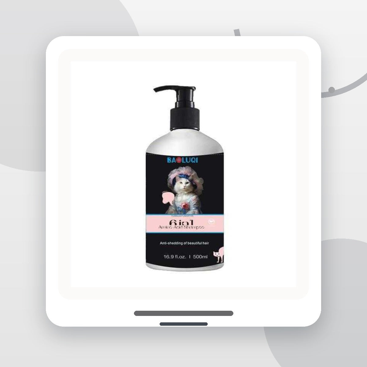 sampon pentru Pisici BAOLUQI, ingrijire Anti-Naparlire, 500 ml, Flacon Negru / Roz – imagine 2