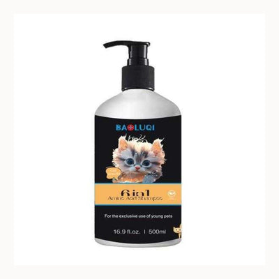Șampon Delicat pentru Pisoi BAOLUQI, Îngrijire Blândă, 500 ml, Flacon Negru / Portocaliu