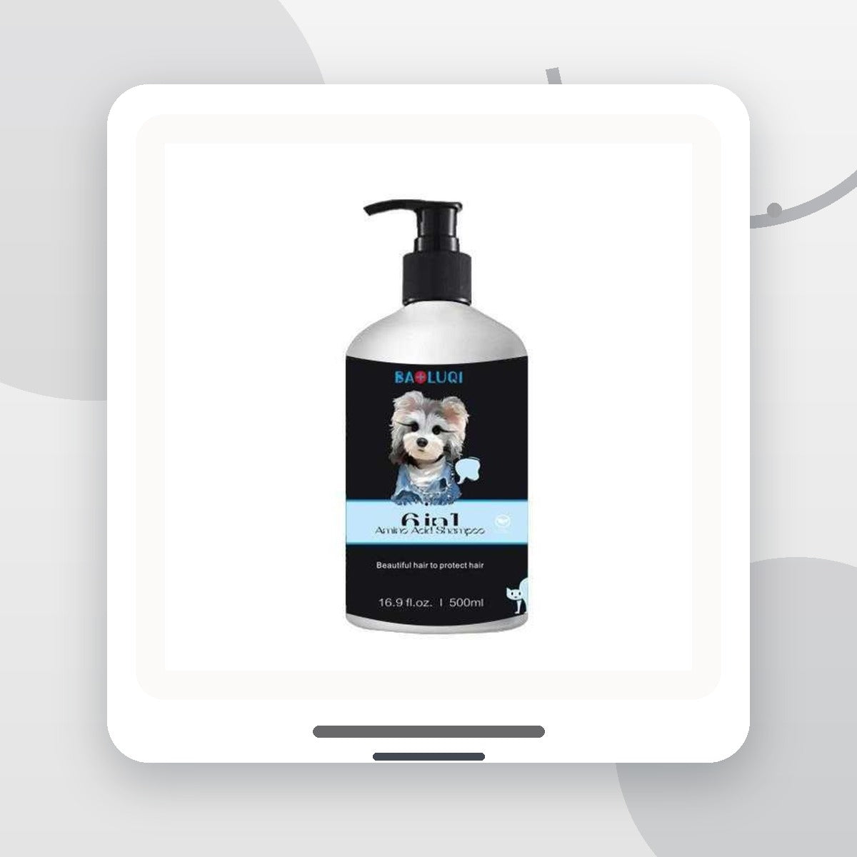 sampon pentru Caini BAOLUQI, ingrijirea si Protectia Blanii, 500 ml, Flacon Negru / Albastru – imagine 2