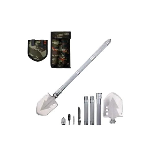 Lopata multifunctionala, din otel, pliabila, cu 12 functii, latime lama 13 cm, argintiu