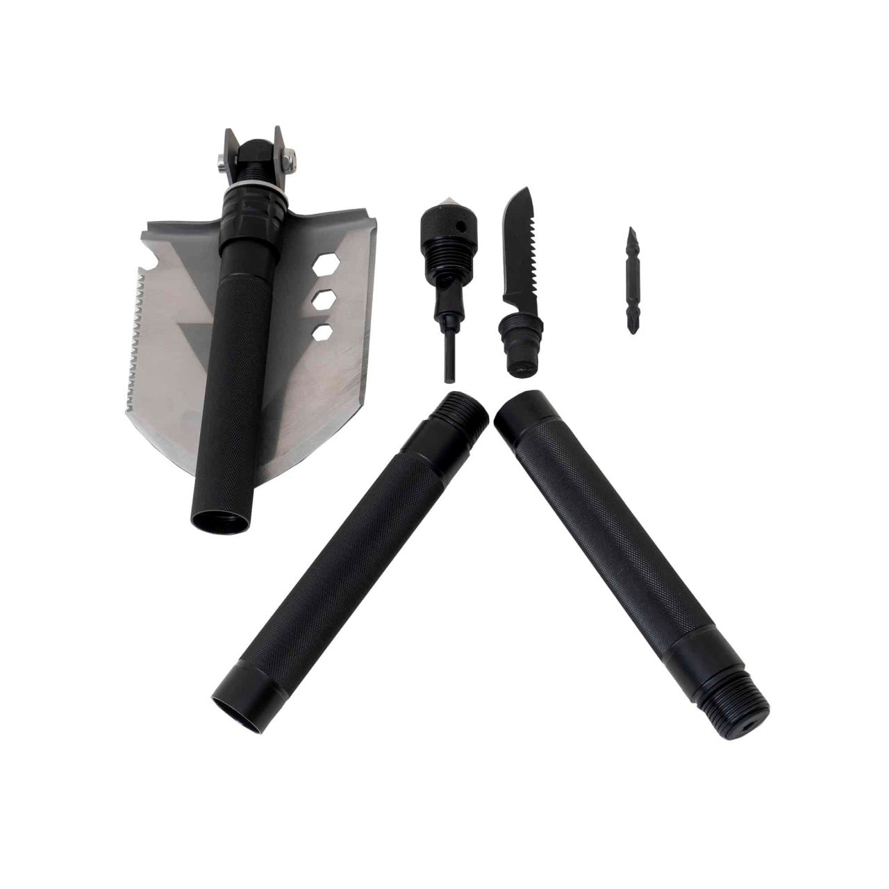 Lopata telescopica multifunctionala pentru camping si gradina, 74 cm, otel