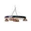 Lustra din lemn cu 5 castroane, diametru 59cm, alb