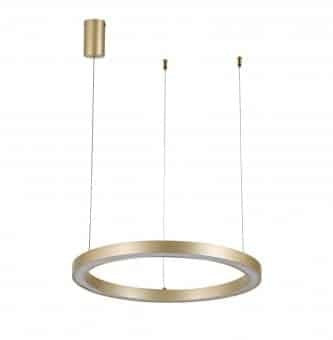 Lustra LED 36W, lumina naturala 4000K, suspensie moderna rose gold, 60 cm