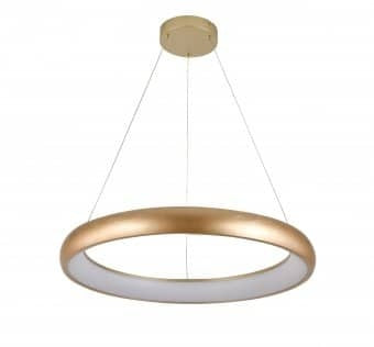 Lustra LED suspensie 30W, 4000K lumina naturala, auriu, 40 cm diametru