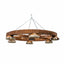 Lustra lemn cu 6 castroane, diametru 60 cm, soclu E27, bec inclus