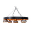 Lustra premium din lemn cu 5 castroane, diametru 59 cm, maro